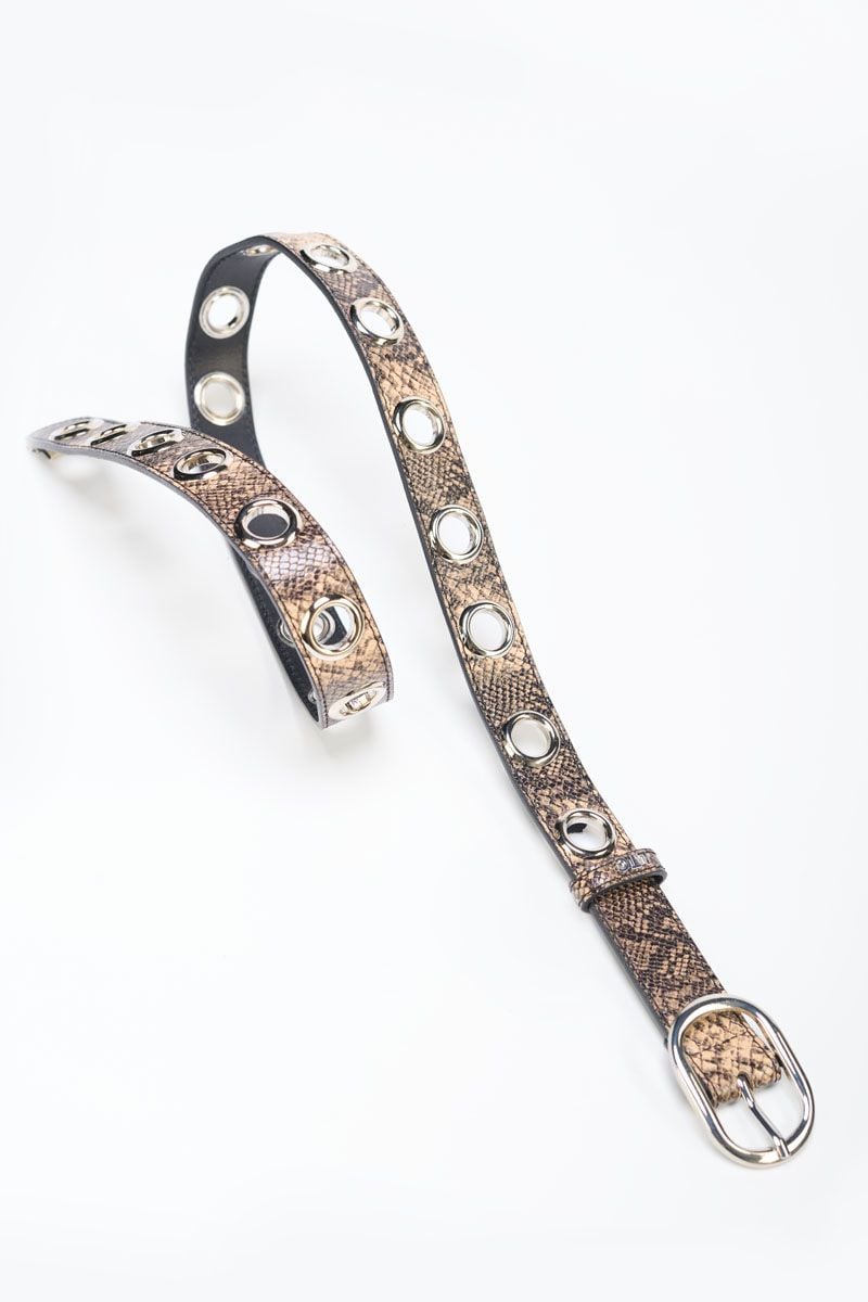 Le Temps Des Cerises Ceinture Renate En Cuir à Motif Python