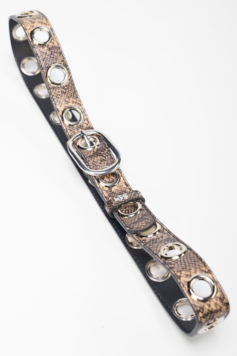 Le Temps Des Cerises Ceinture Renate En Cuir à Motif Python