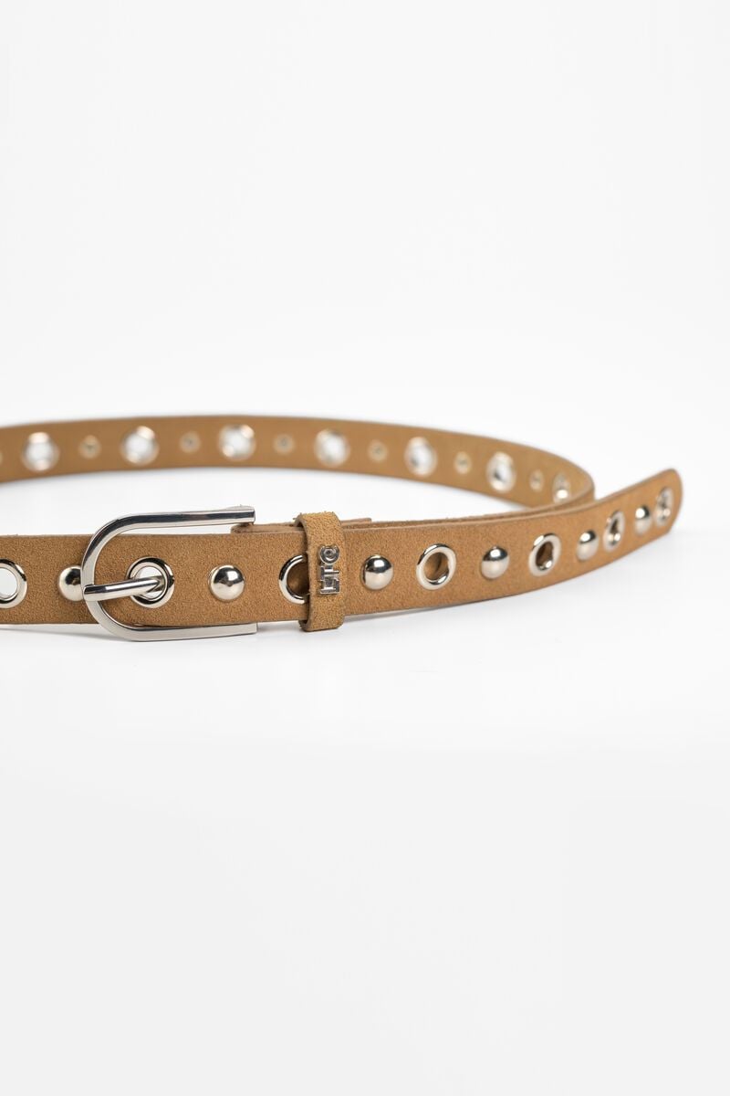 Le Temps Des Cerises Ceinture Study En Cuir Velours Marron