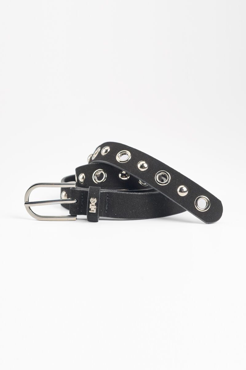 le temps des cerises Ceinture Study en cuir velours noire