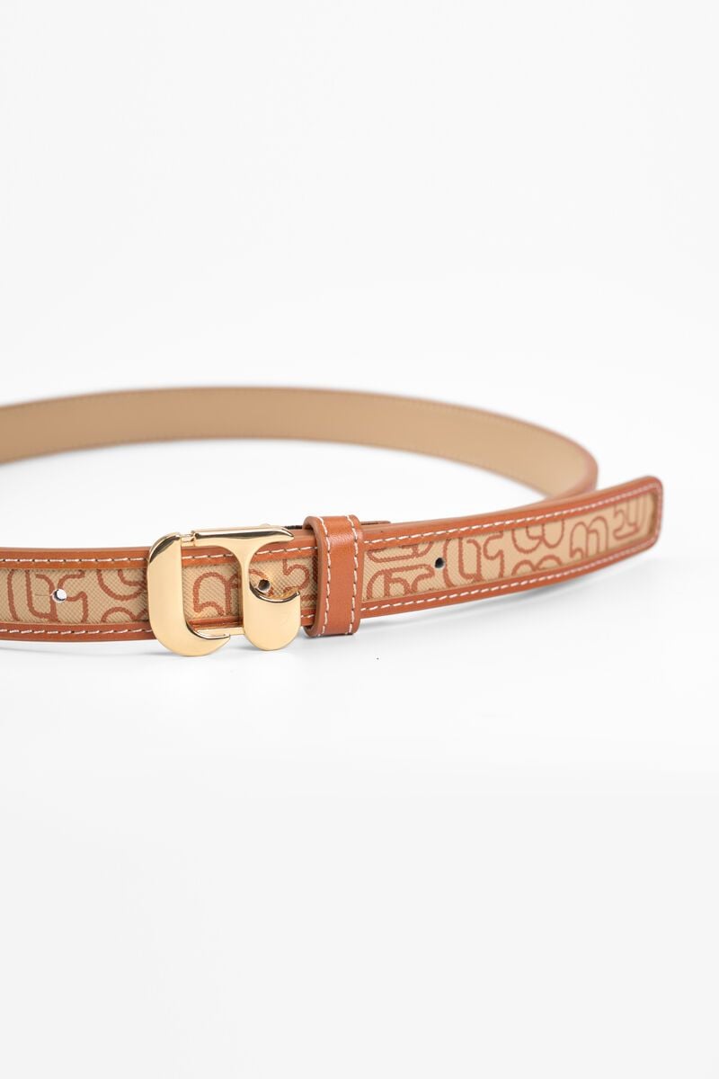 Le Temps Des Cerises Ceinture Yolipi En Cuir Marron