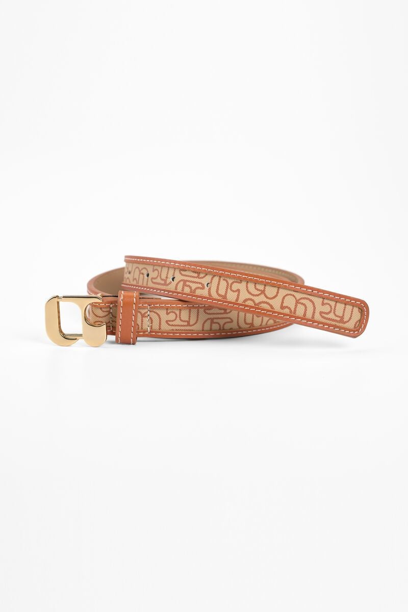 le temps des cerises Ceinture Yolipi en cuir marron