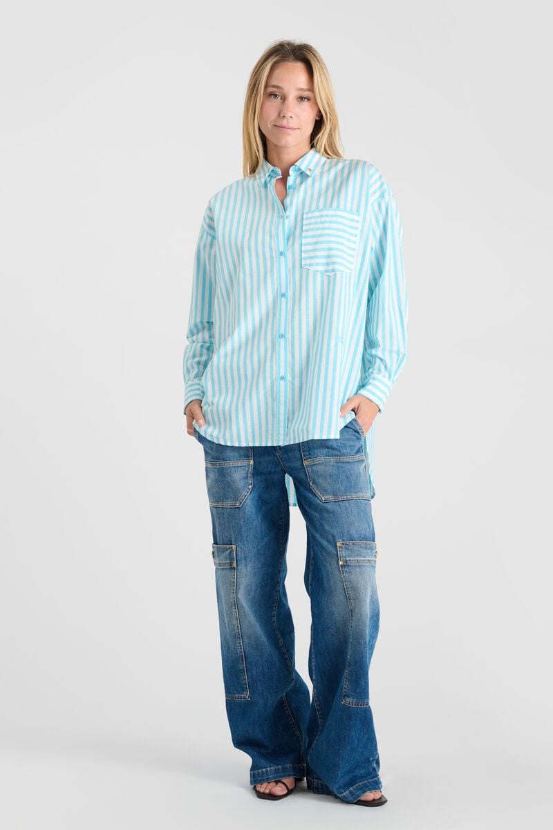 Le Temps Des Cerises Chemise Ariana à Rayures Bleues