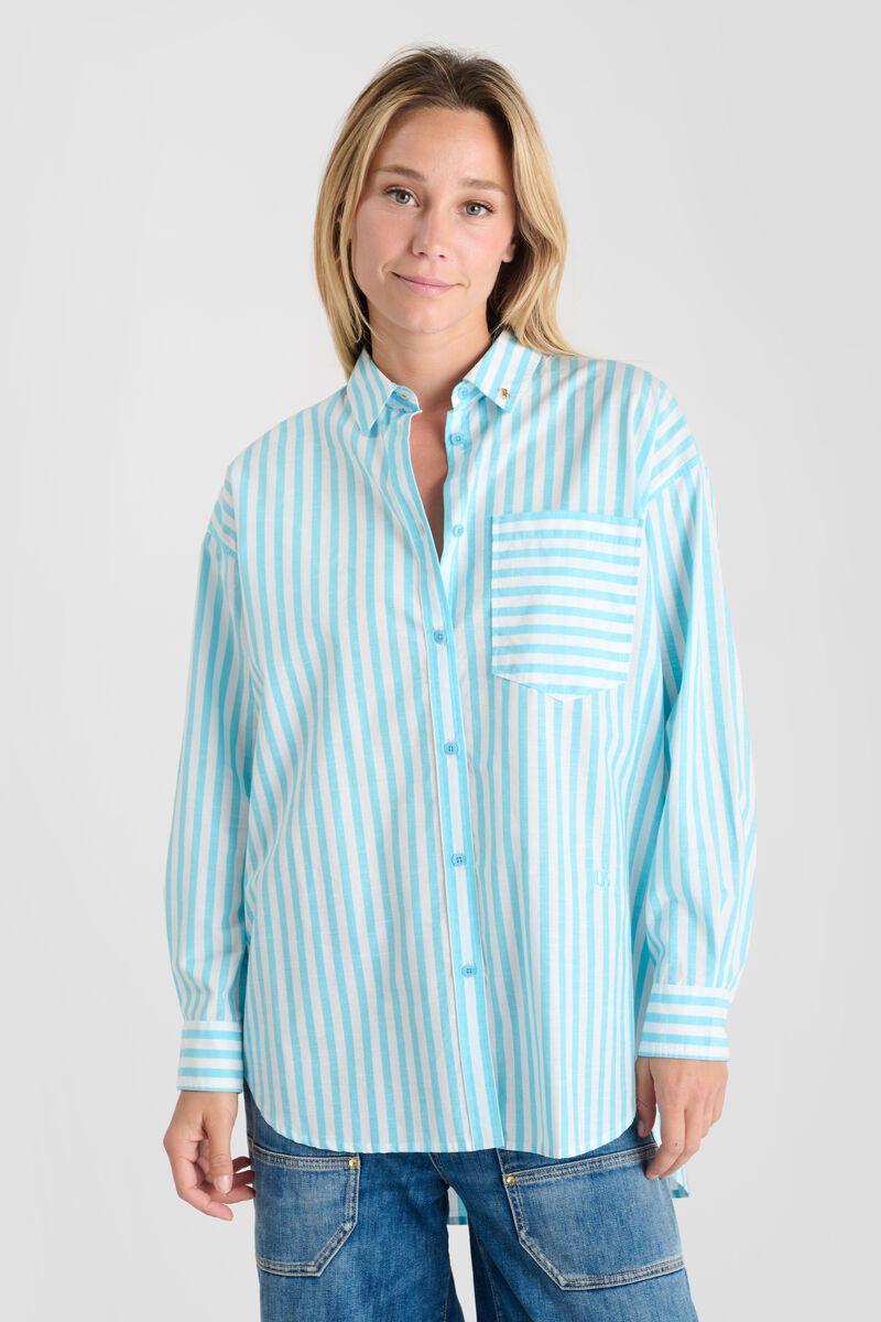 le temps des cerises Chemise Ariana à rayures bleues