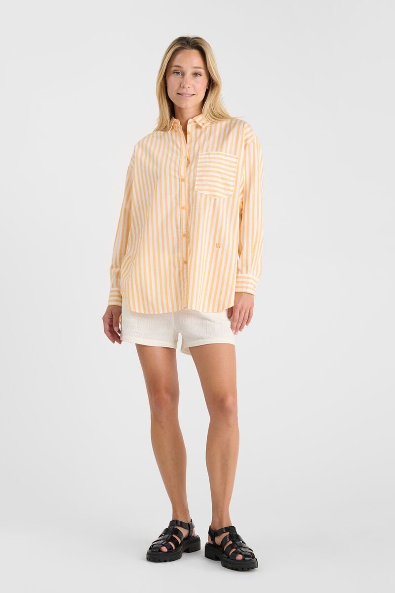 Le Temps Des Cerises Chemise Ariana à Rayures Orange