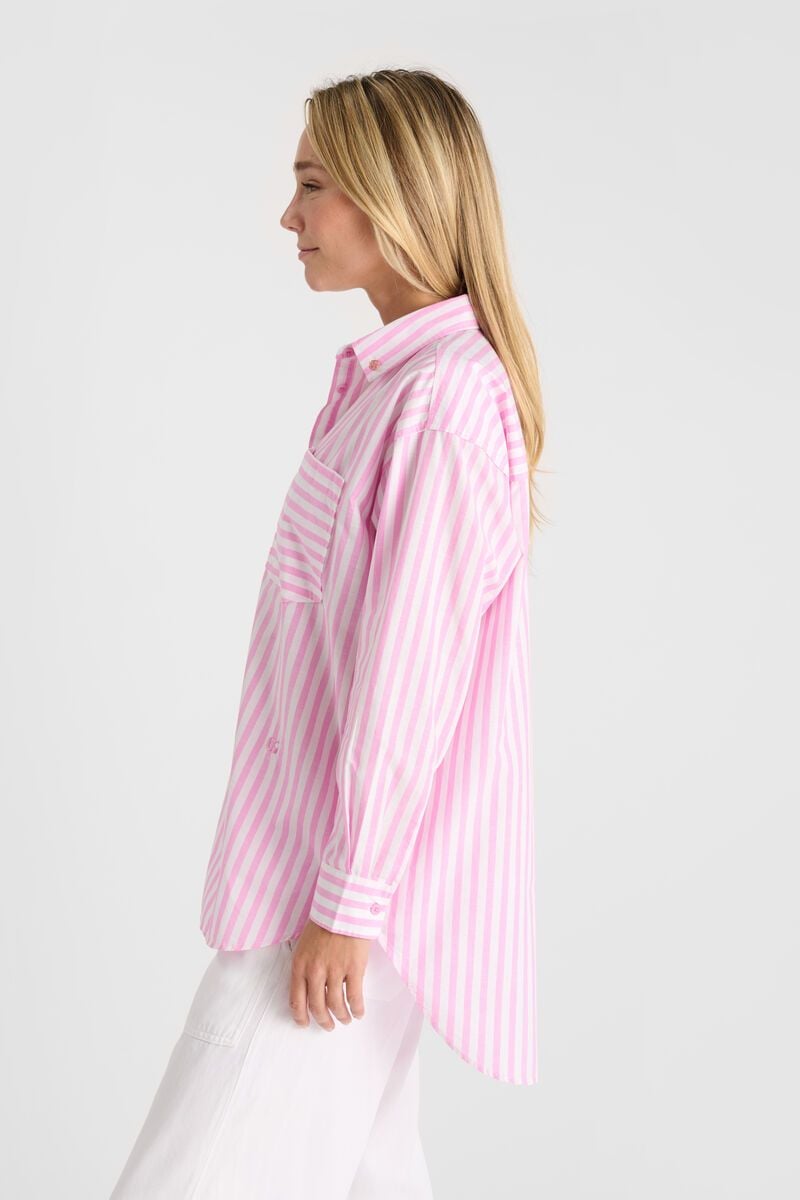 Le Temps Des Cerises Chemise Ariana à Rayures Roses