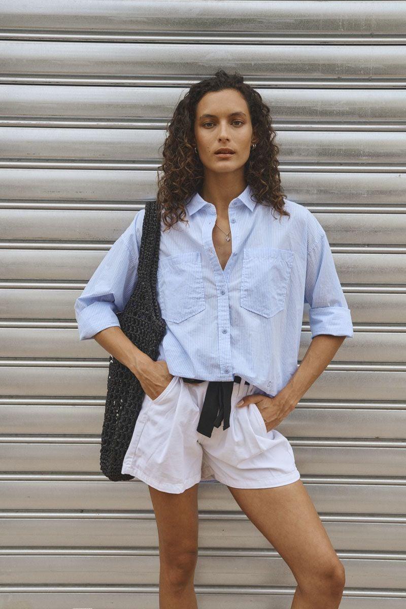 le temps des cerises Chemise Arrakis bleue à rayures