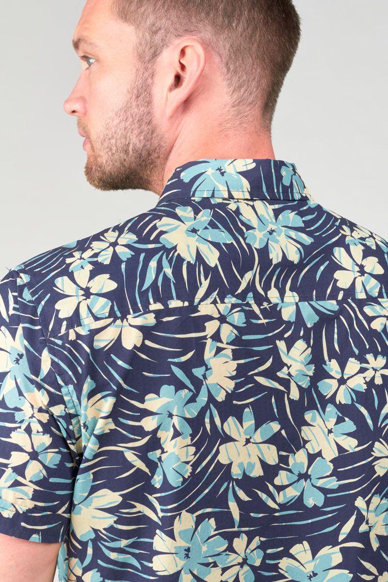 Le Temps Des Cerises Chemise Bolir Bleu Marine à Motif Jungle