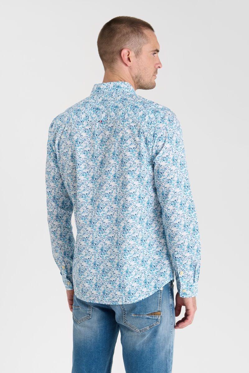 Le Temps Des Cerises Chemise Botix Bleu à Motif Fleuri