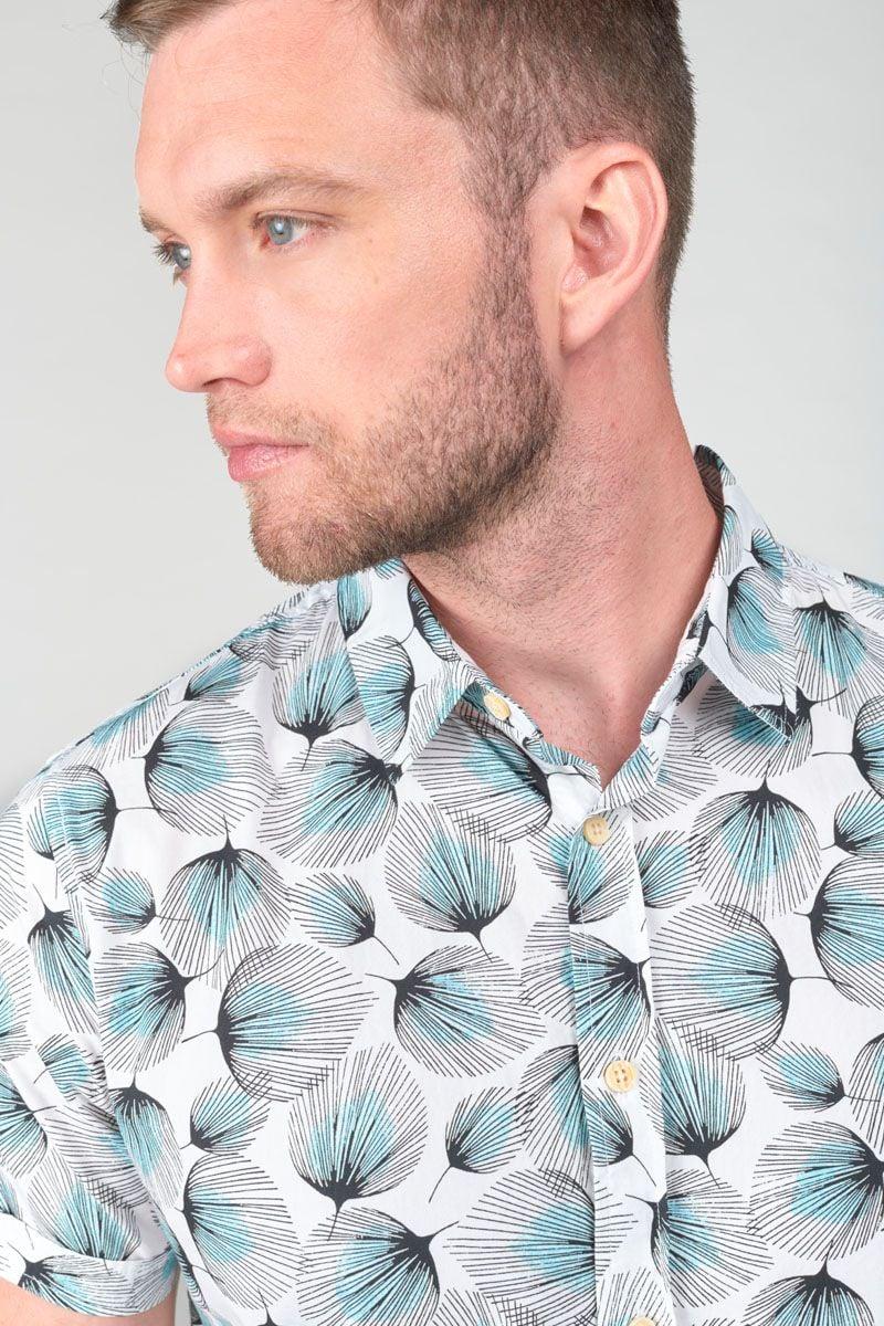 Le Temps Des Cerises Chemise Bremo Blanche à Motif Feuilles