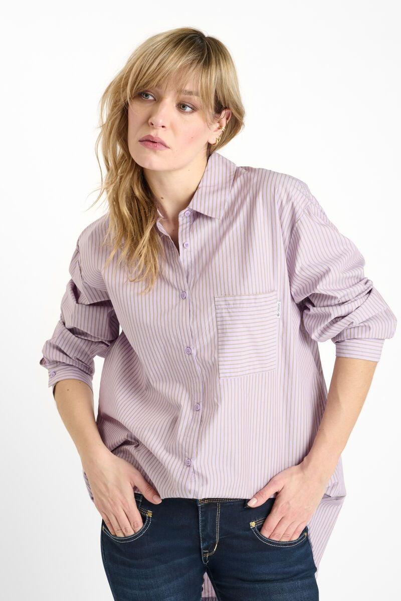 le temps des cerises Chemise Caliagi lila à rayures