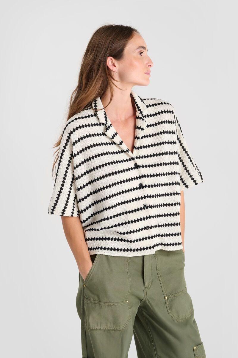 Le Temps Des Cerises Chemise Cleo En Crochet à Rayures