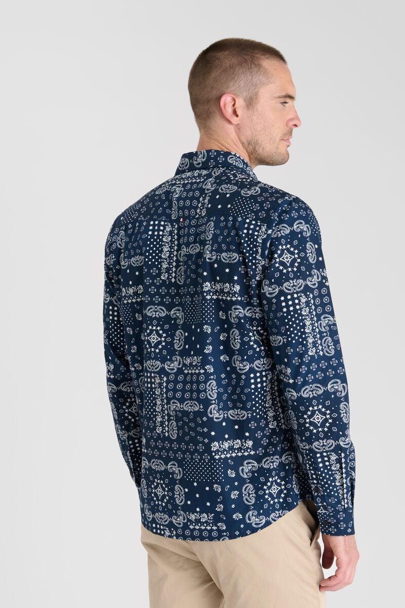 Le Temps Des Cerises Chemise Credo Bleu à Motif Cachemire