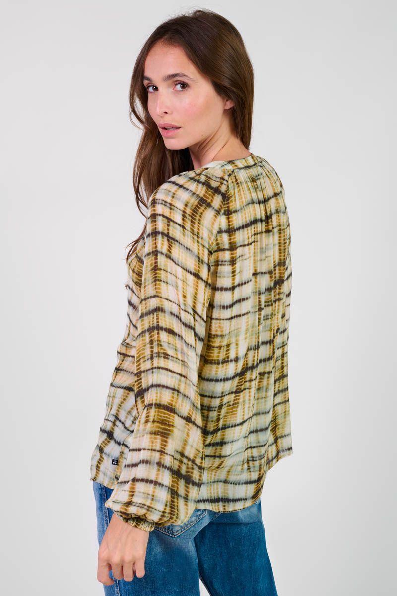 Le Temps Des Cerises Chemise Dyana Moutarde à Motif Tie And Dye