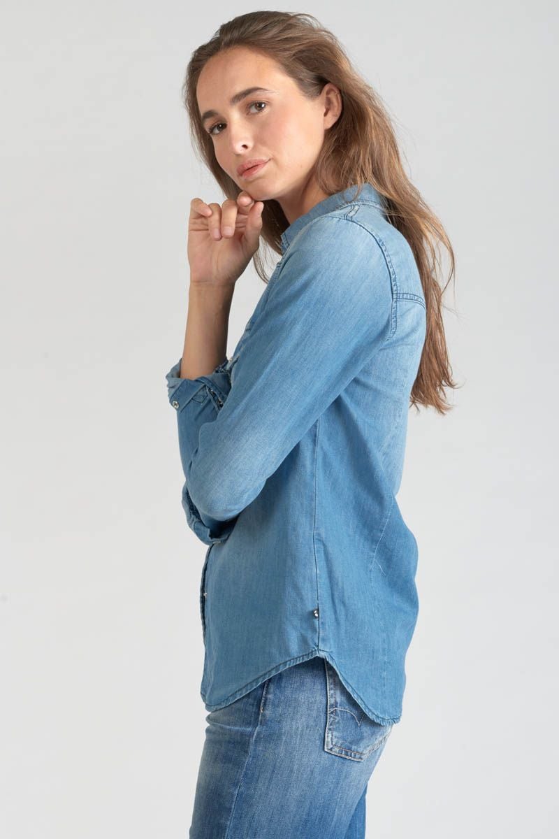 Le Temps Des Cerises Chemise En Jeans Juanita Bleu Clair