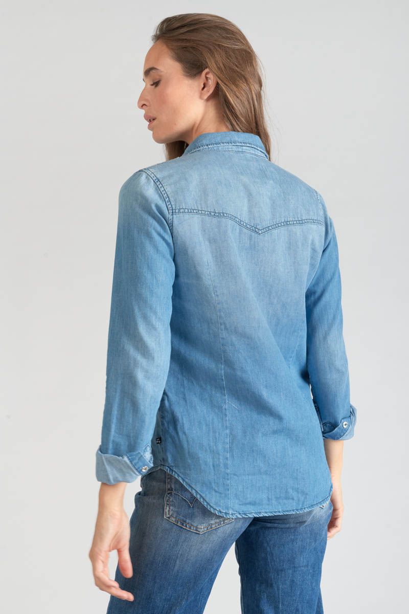 Le Temps Des Cerises Chemise En Jeans Juanita Bleu Clair