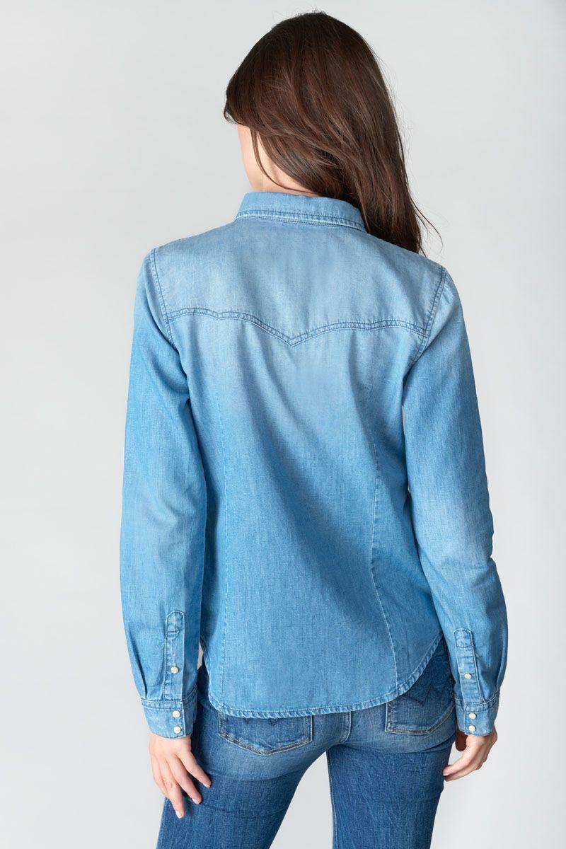 Le Temps Des Cerises Chemise En Jeans Juanita Bleu Délavé