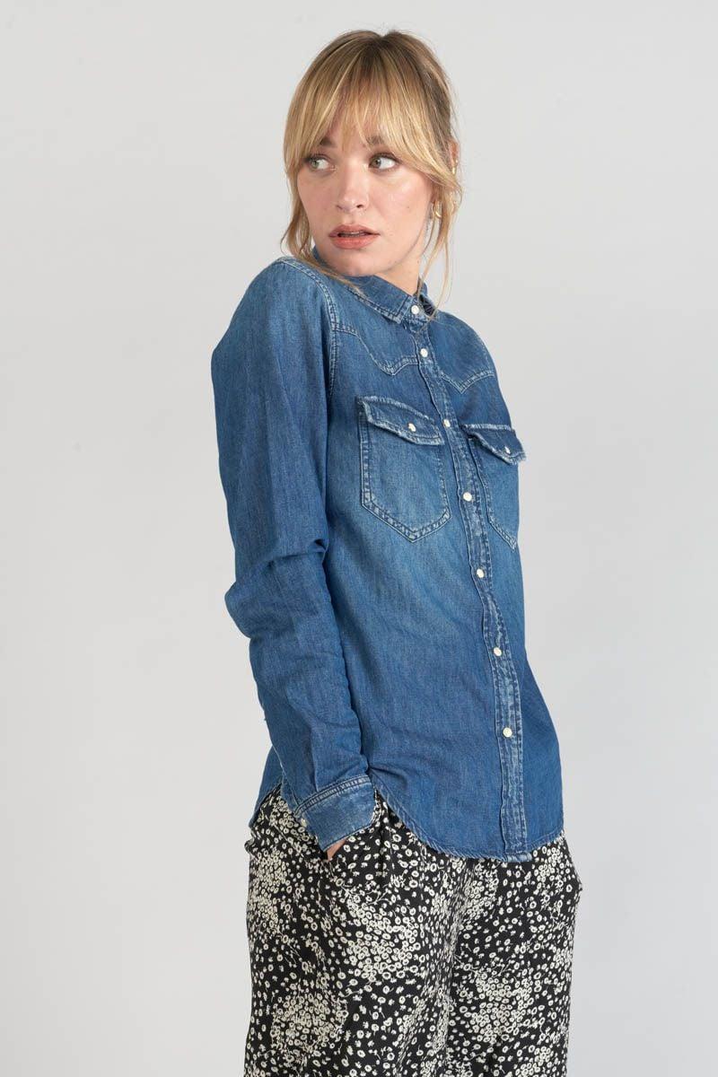 Le Temps Des Cerises Chemise En Jeans Juanita Bleue