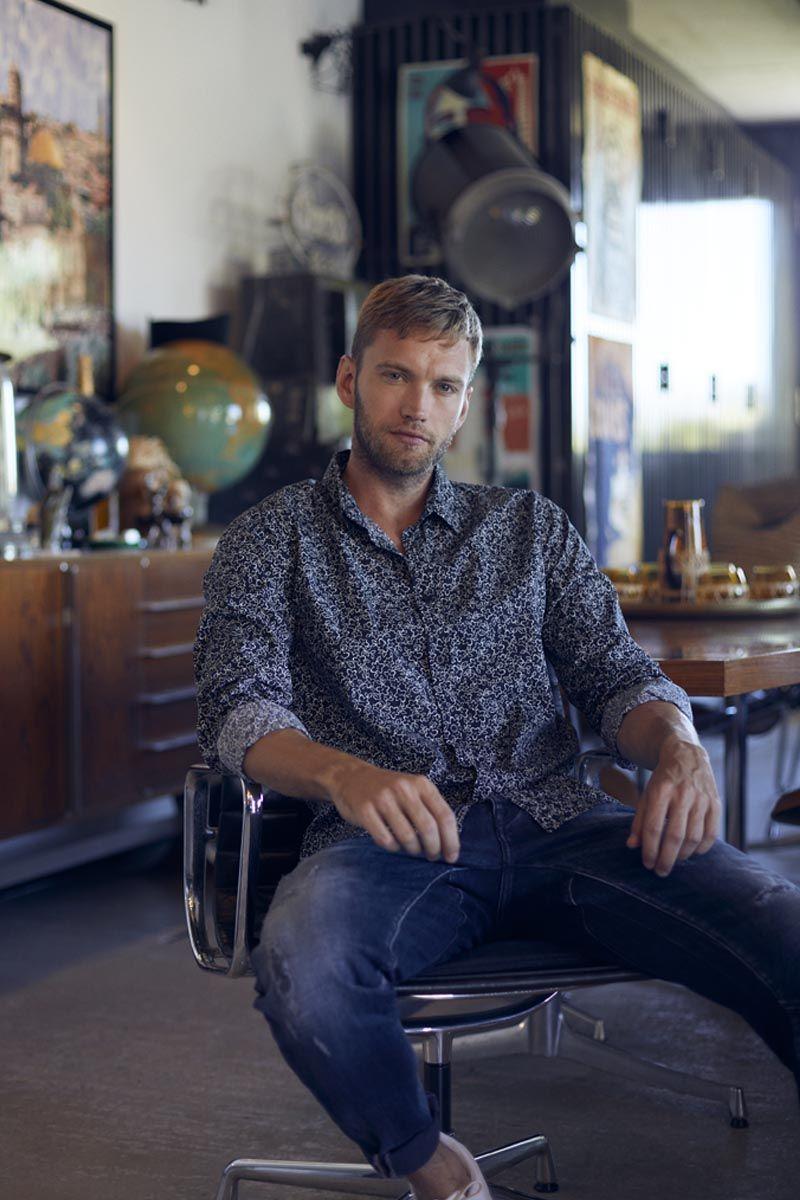 le temps des cerises Chemise Fibor à motif fleuri noir et blanc
