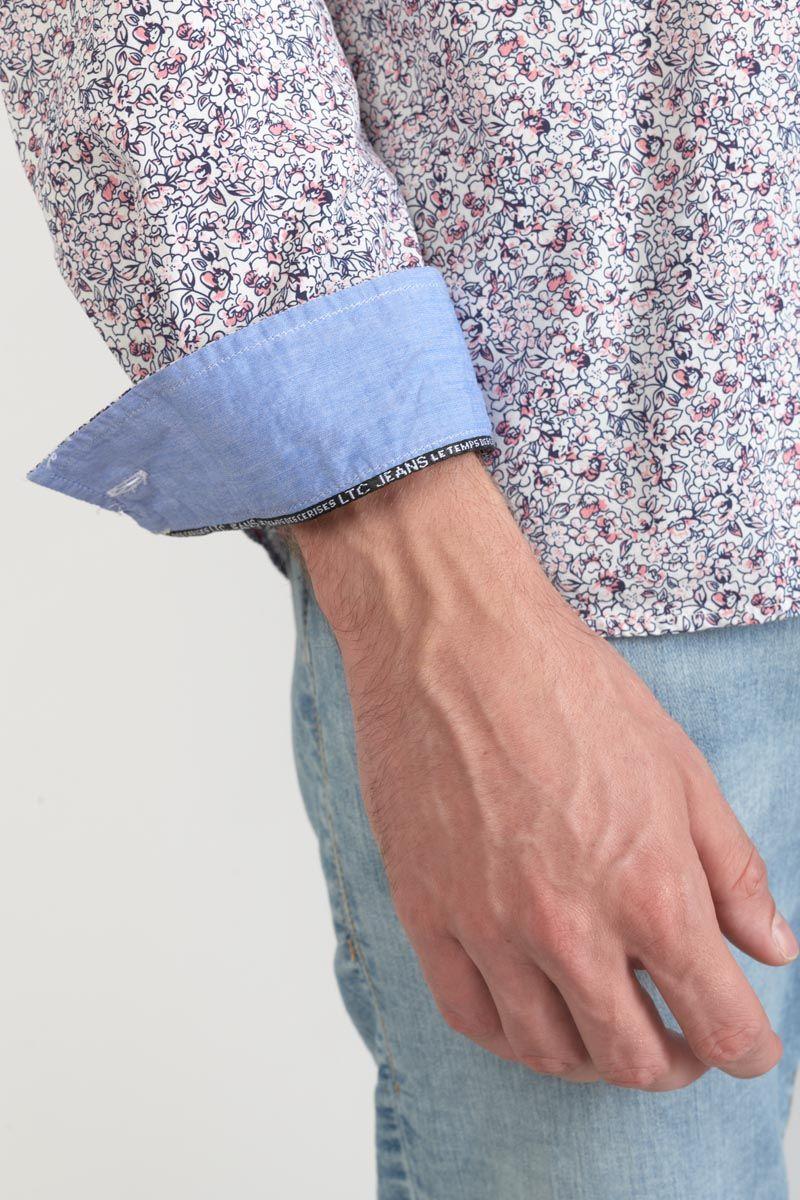 Le Temps Des Cerises Chemise Flam à Motif Fleuri Rose