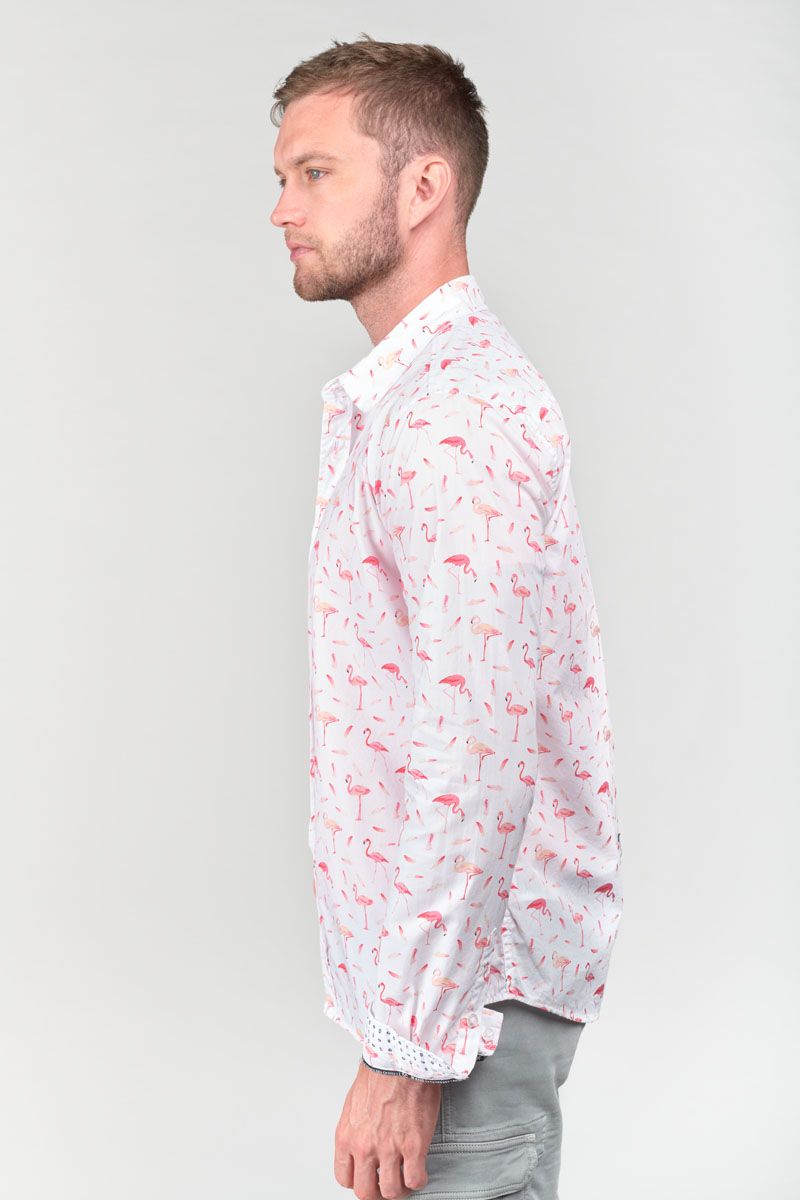 Le Temps Des Cerises Chemise Flamas Blanche à Motif