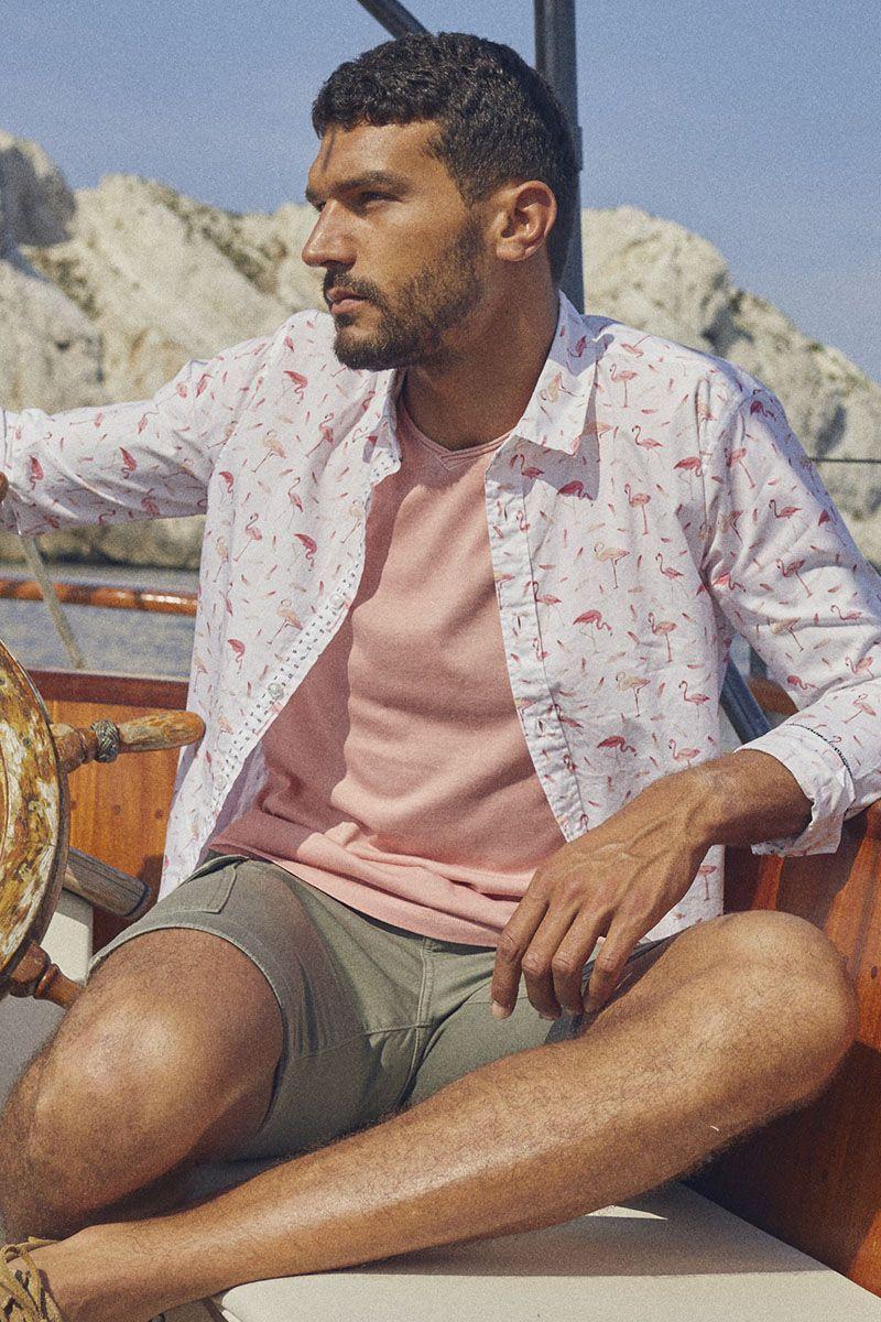 le temps des cerises Chemise Flamas blanche à motif