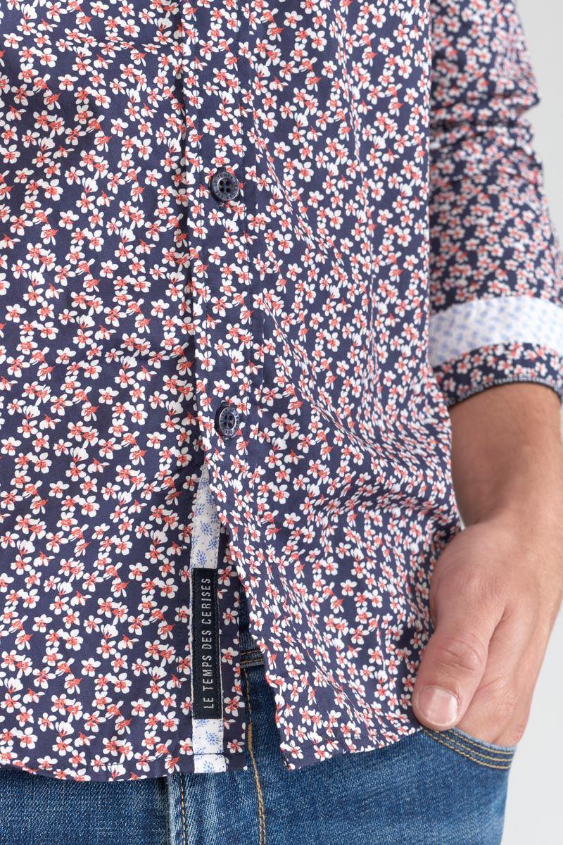 Le Temps Des Cerises Chemise Floy à Motif Fleuri Rouge