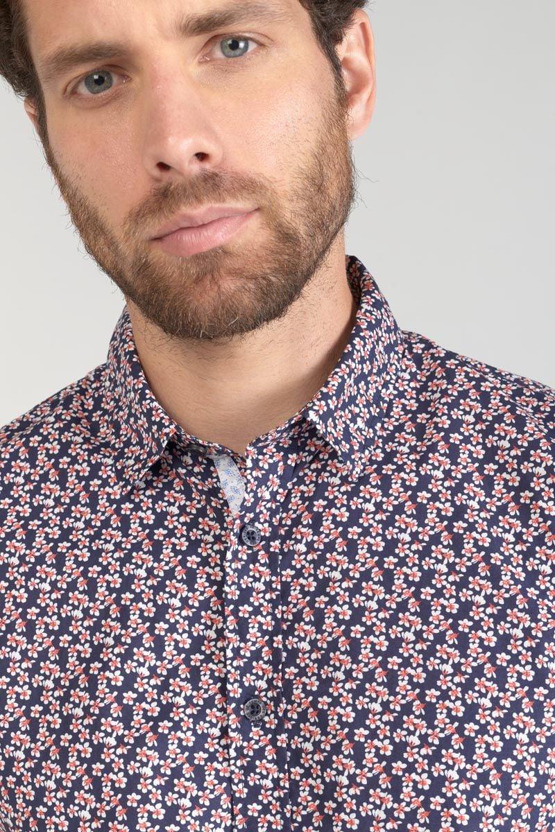 Le Temps Des Cerises Chemise Floy à Motif Fleuri Rouge