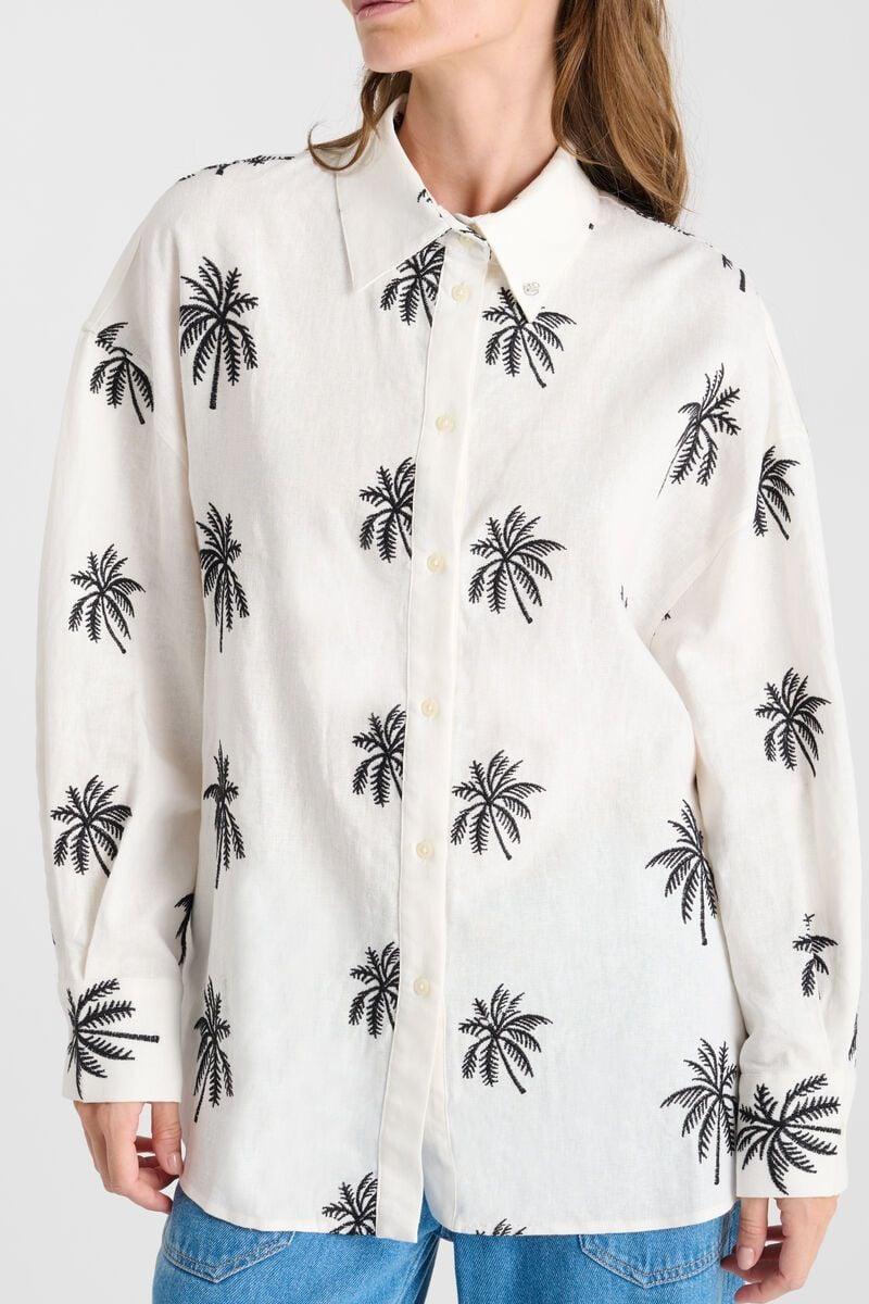 Le Temps Des Cerises Chemise Guapa à Broderie Palmiers