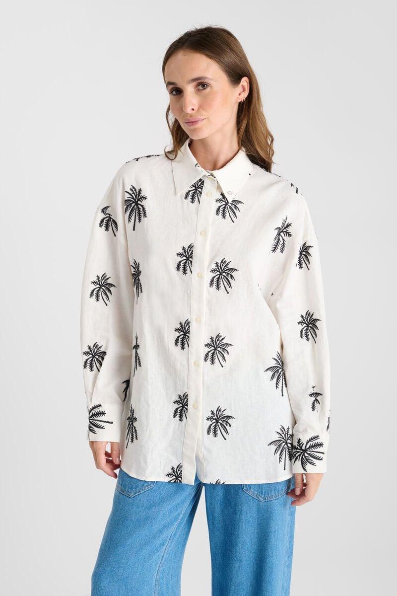 le temps des cerises Chemise Guapa à broderie palmiers