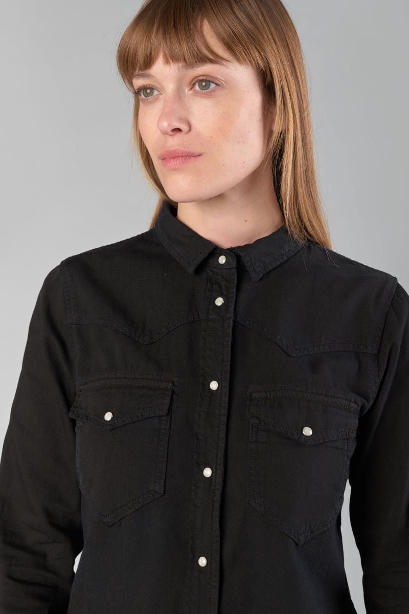 Le Temps Des Cerises Chemise Juanita En Jeans Noir Brut