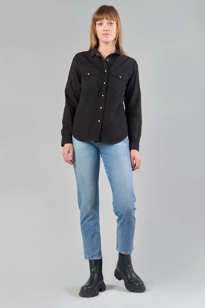 Le Temps Des Cerises Chemise Juanita En Jeans Noir Brut