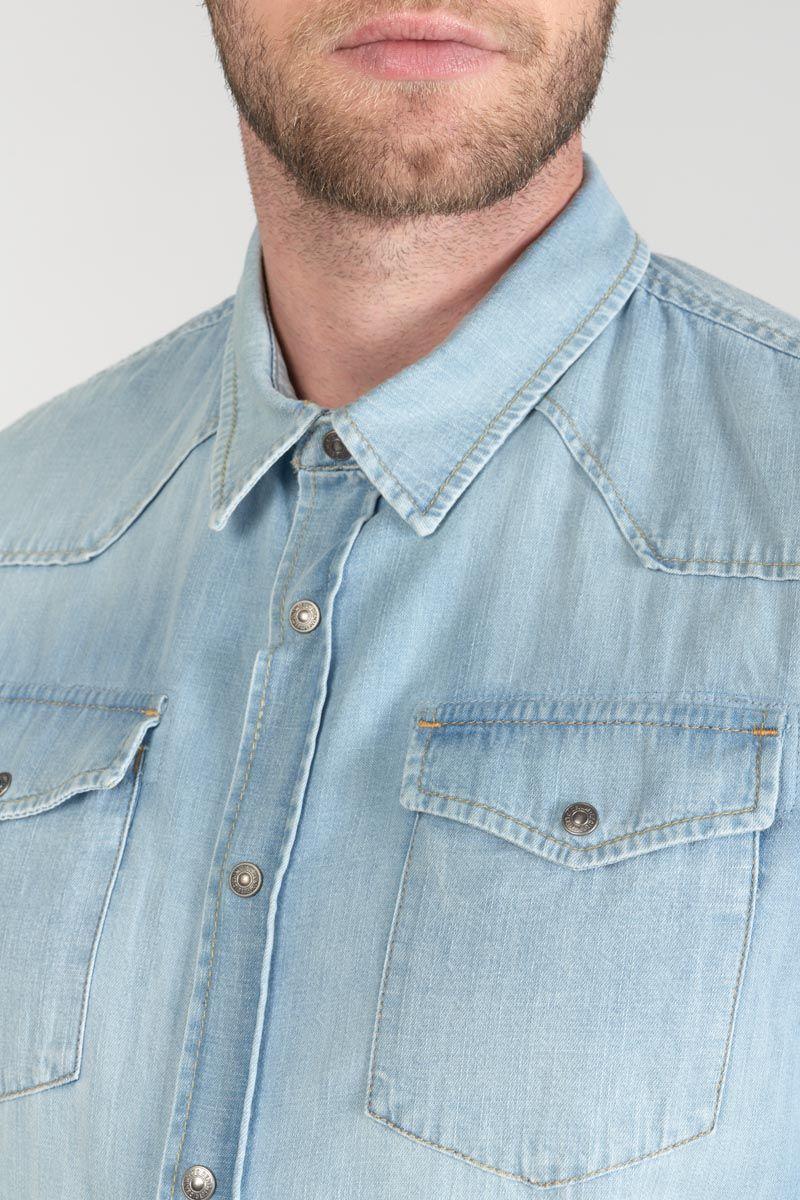 Le Temps Des Cerises Chemise Juanito En Jeans Bleu Clair