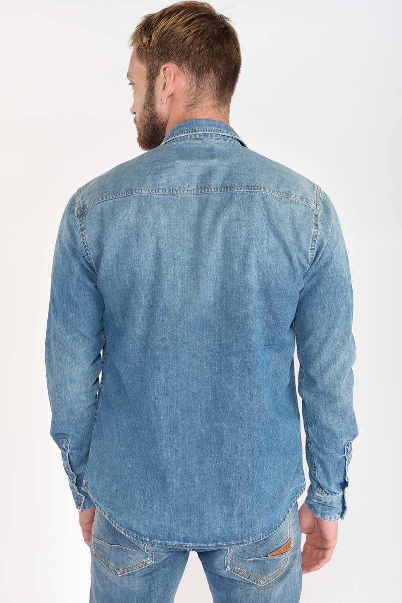 Le Temps Des Cerises Chemise Juanito En Jeans Bleu Délavé