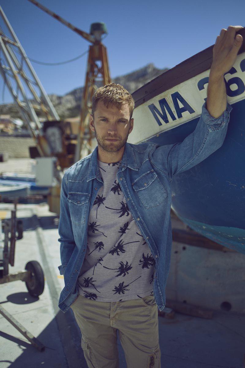 le temps des cerises Chemise Juanito en jeans bleu délavé