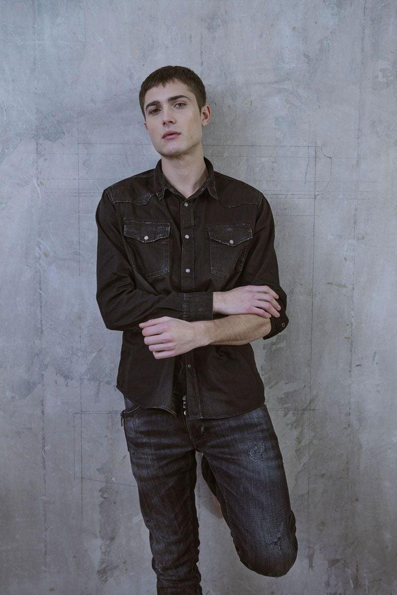 le temps des cerises Chemise Juanito en jeans noir délavé