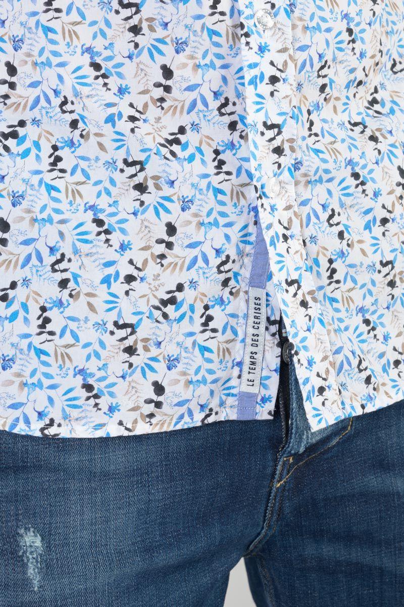 Le Temps Des Cerises Chemise Mariot Blanche à Motif Feuilles