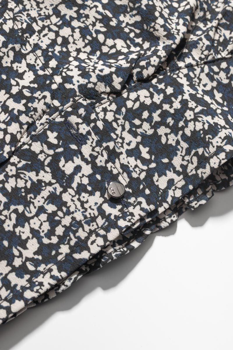 Le Temps Des Cerises Chemise Mileagi à Motif Floral Bleu Nuit Et Blanc