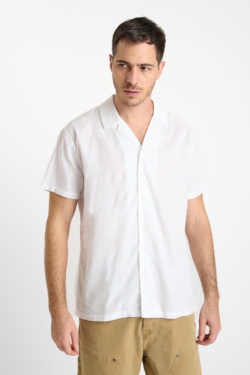 Le Temps Des Cerises Chemise Minar En Lin Mélangé Blanc