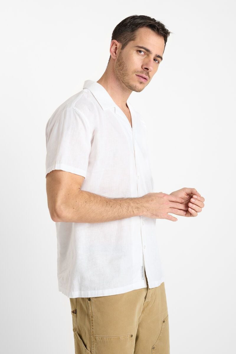 Le Temps Des Cerises Chemise Minar En Lin Mélangé Blanc