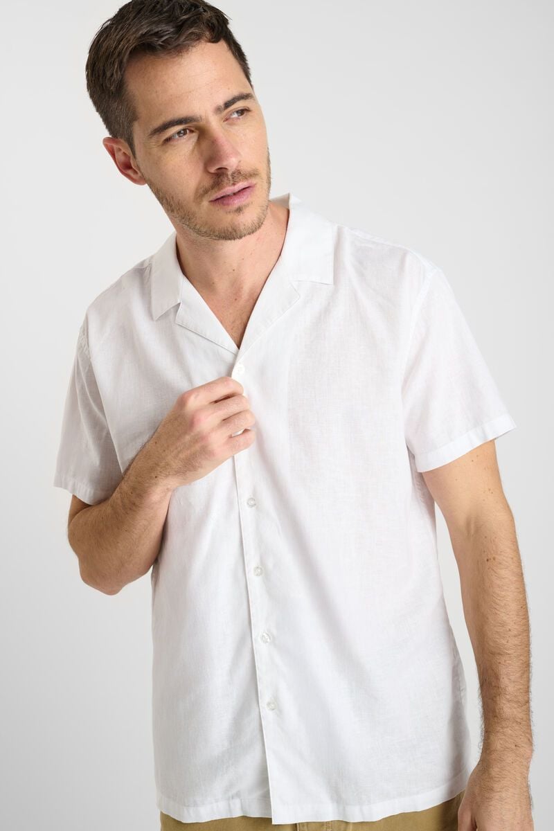 le temps des cerises Chemise Minar en lin mélangé blanc