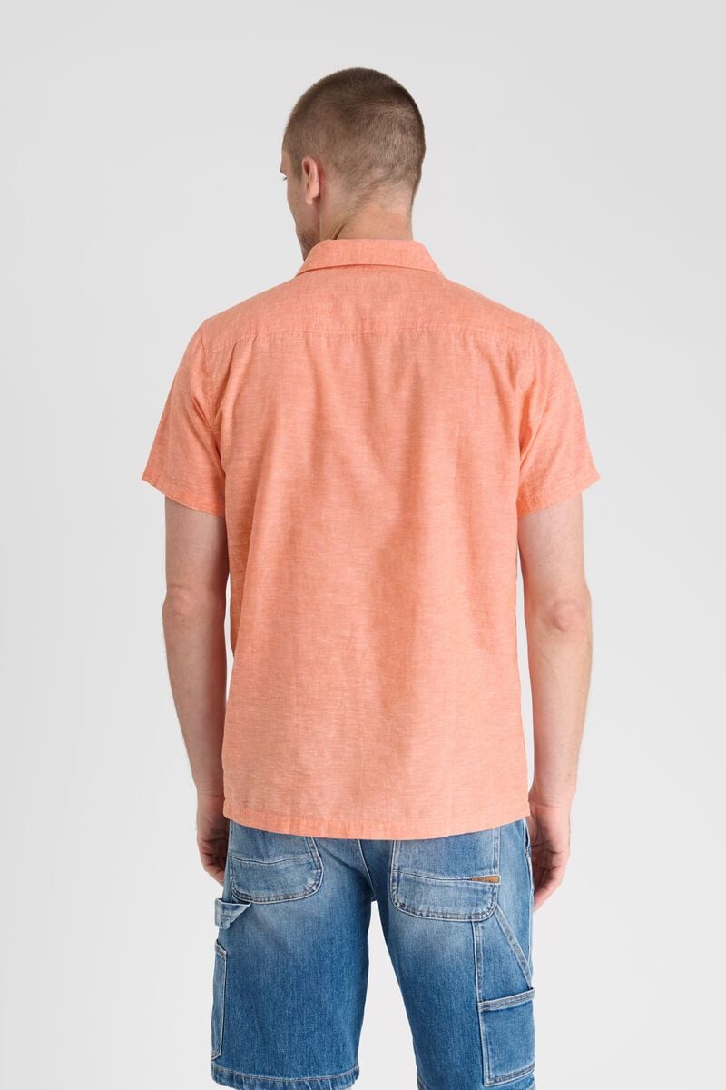 Le Temps Des Cerises Chemise Minar En Lin Mélangé Saumon