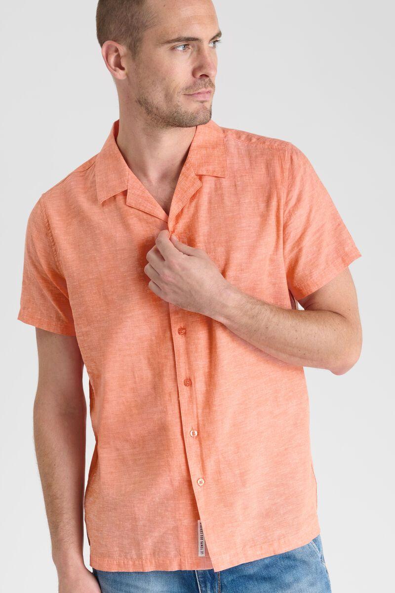Le Temps Des Cerises Chemise Minar En Lin Mélangé Saumon