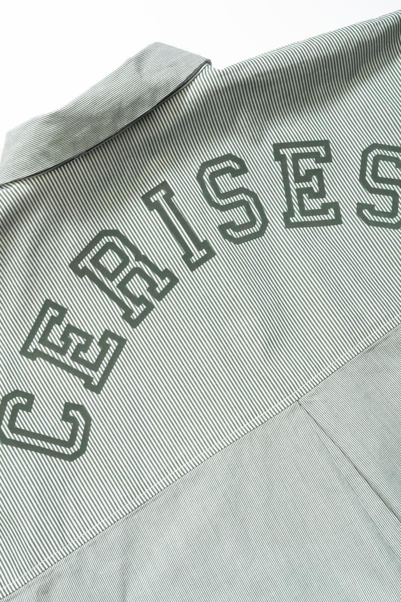 Le Temps Des Cerises Chemise Oversize Ginagi à Rayures Vertes