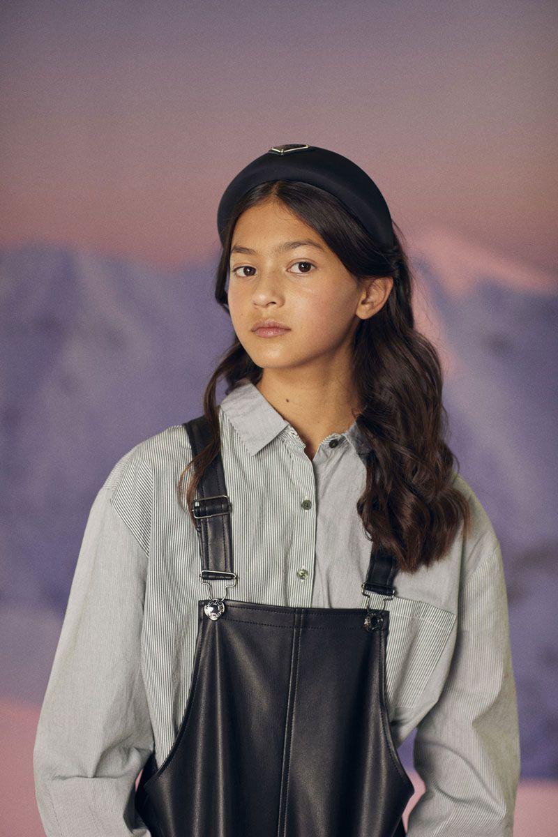 le temps des cerises Chemise oversize Ginagi à rayures vertes
