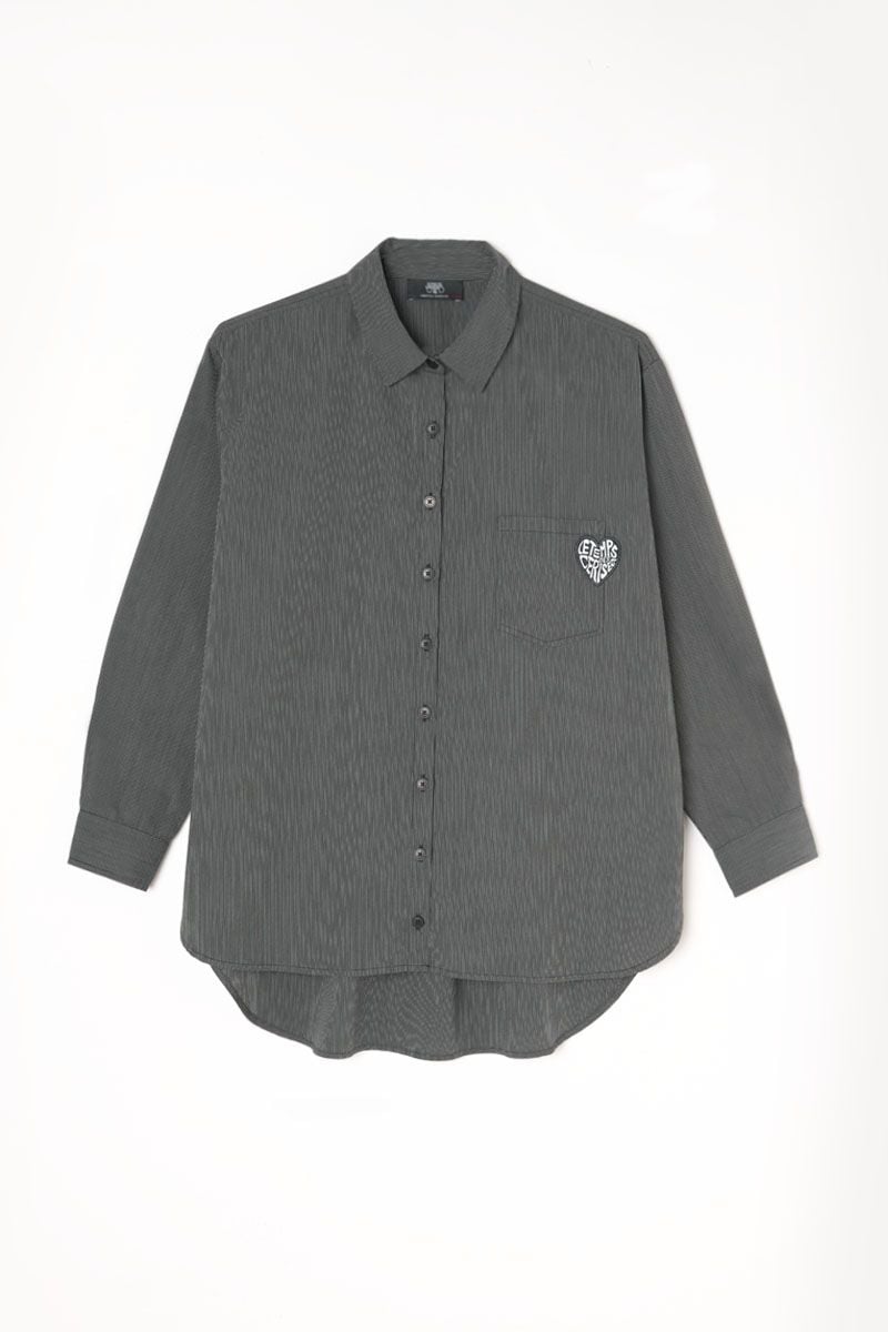 Le Temps Des Cerises Chemise Oversize Ladogi à Rayures Noire