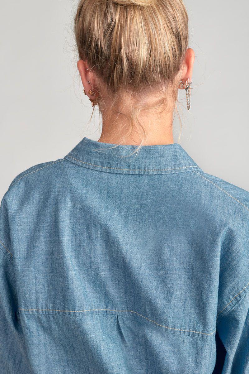 Le Temps Des Cerises Chemise Oversize Ziagi Bleu Denim