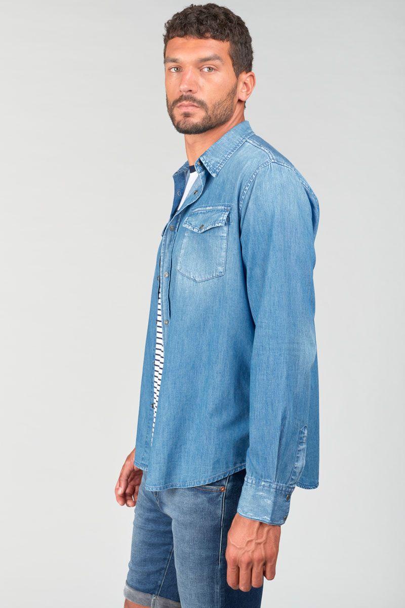 Le Temps Des Cerises Chemise Pedro En Jeans Bleu Délavé