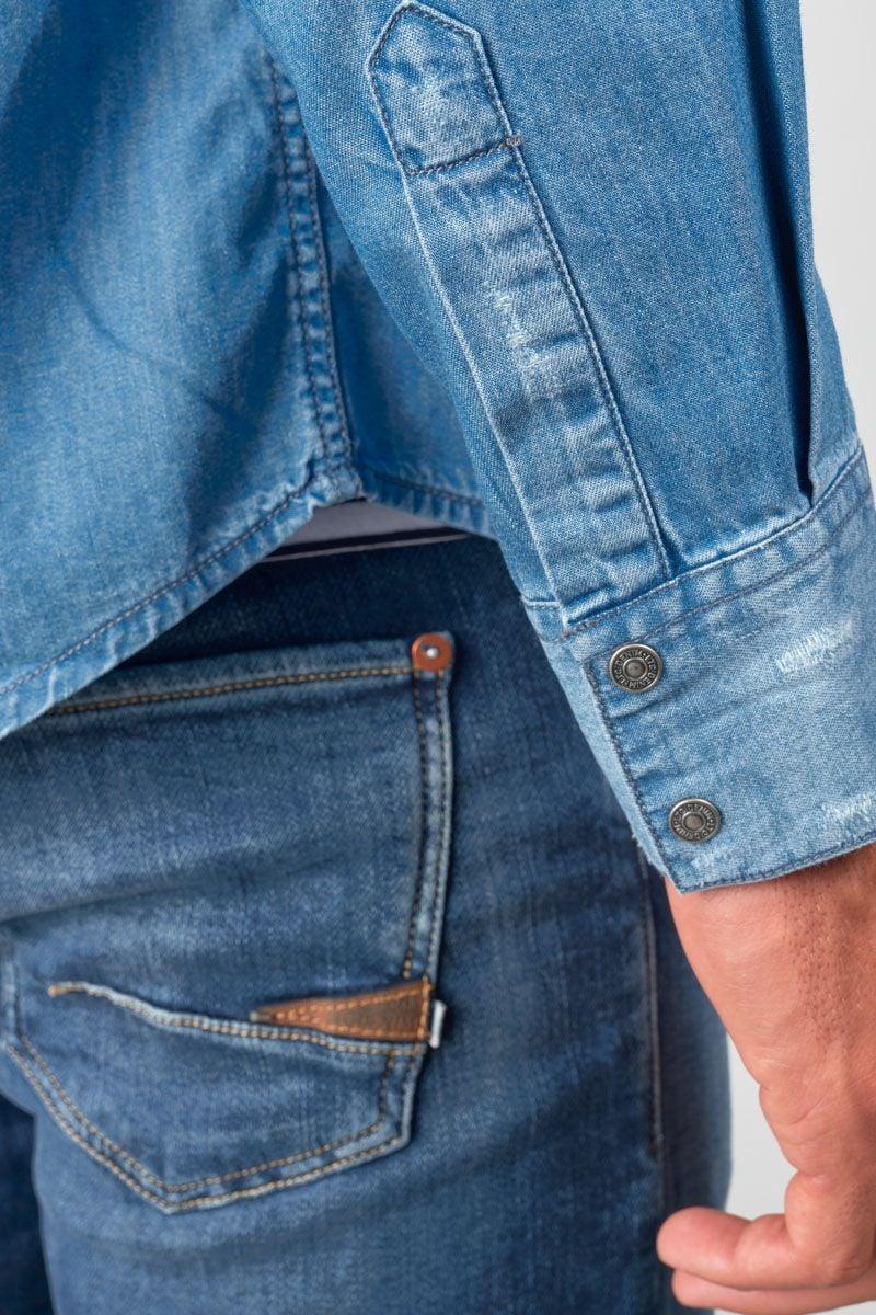 Le Temps Des Cerises Chemise Pedro En Jeans Bleu Délavé