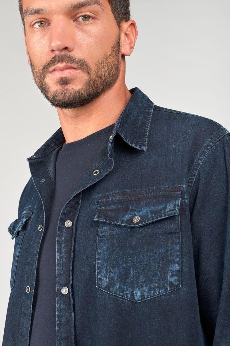 Le Temps Des Cerises Chemise Pedro En Jeans Bleu Noir Délavé